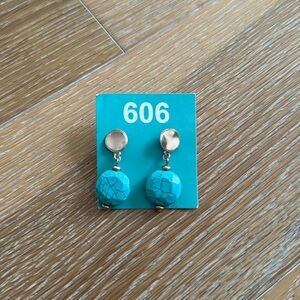 Turquoise earrings.